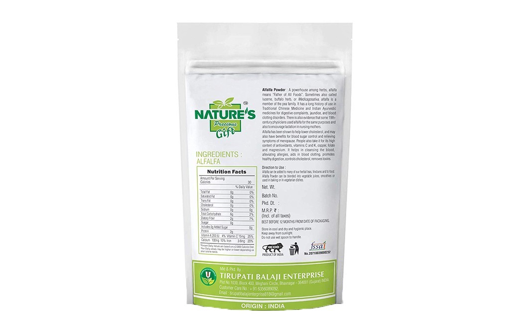 Nature's Gift Alfalfa Powder    Pack  250 grams